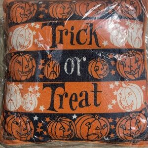 NEW Bethany Lowe Orange Halloween Trick or Treat Pillow